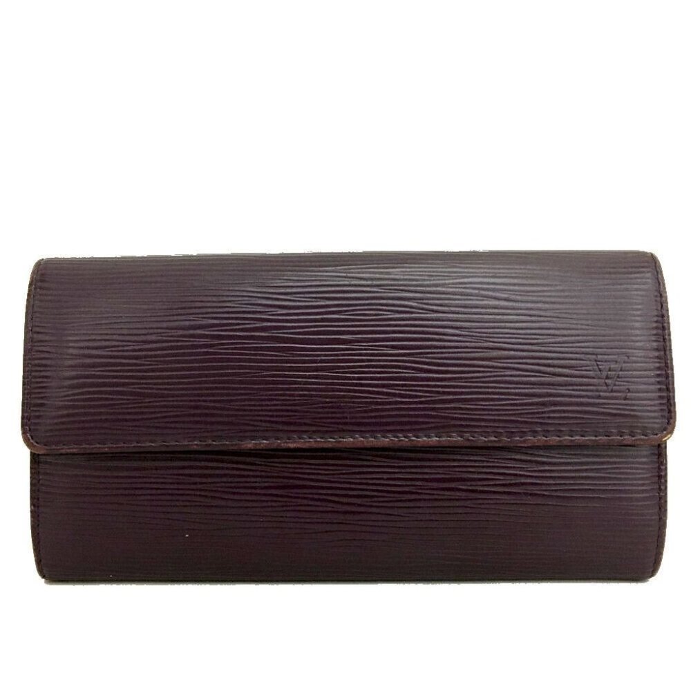 032121D Louis Vuitton Wallet Long Epi Porte Feuille Sarah Leather Bifold
